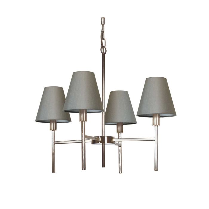 Elstead Lighting Lucerne 4-Light Brushed Nickel Grey Modern Shade Chandelier