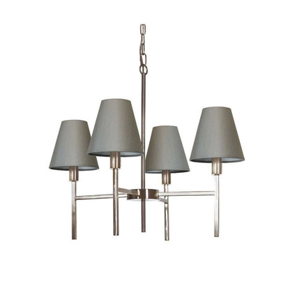 Elstead Lighting Lucerne 4-Light Brushed Nickel Grey Modern Shade Chandelier