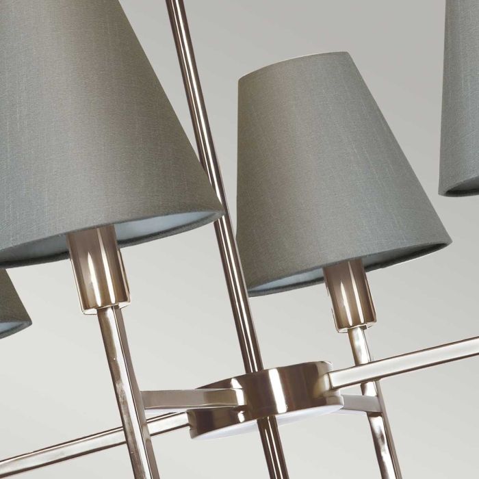 Elstead Lighting Lucerne 4-Light Brushed Nickel Grey Modern Shade Chandelier