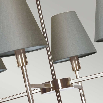 Elstead Lighting Lucerne 4-Light Brushed Nickel Grey Modern Shade Chandelier