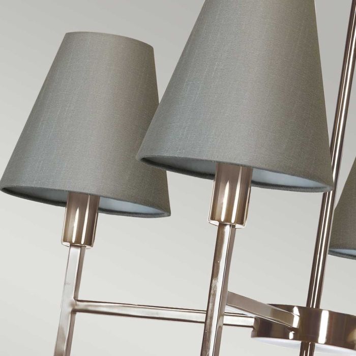 Elstead Lighting Lucerne 4-Light Brushed Nickel Grey Modern Shade Chandelier