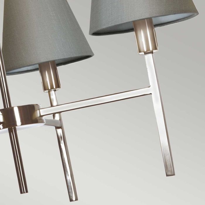 Elstead Lighting Lucerne 4-Light Brushed Nickel Grey Modern Shade Chandelier