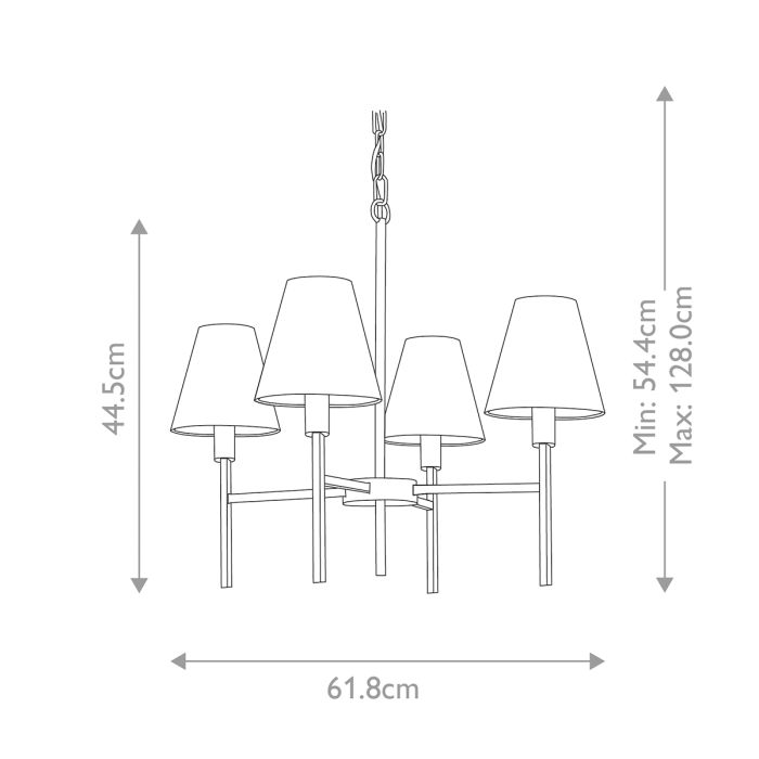 Elstead Lighting Lucerne 4-Light Brushed Nickel Grey Modern Shade Chandelier
