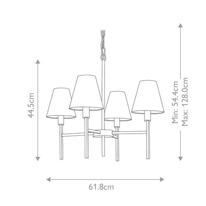 Elstead Lighting Lucerne 4-Light Brushed Nickel Grey Modern Shade Chandelier