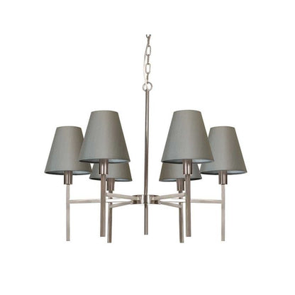 Elstead Lighting Lucerne 6-Light Brushed Nickel Grey Modern Shade Chandelier