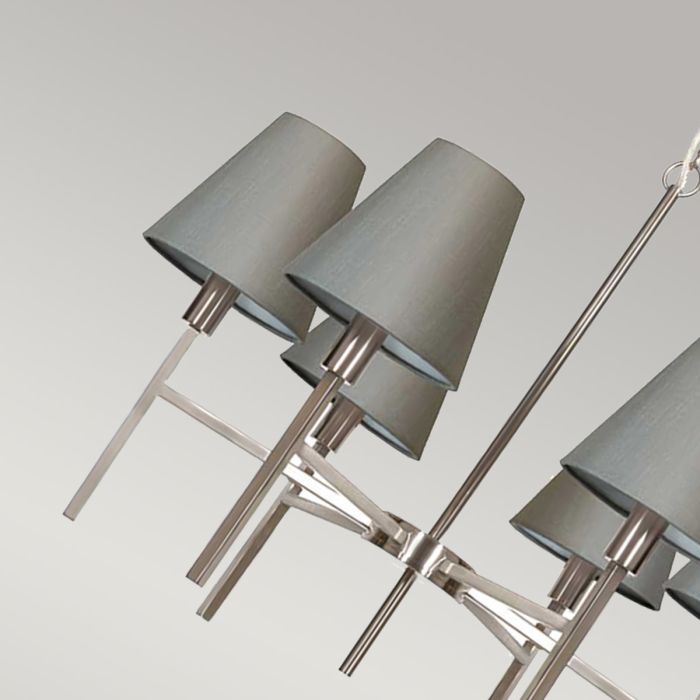 Elstead Lighting Lucerne 6-Light Brushed Nickel Grey Modern Shade Chandelier