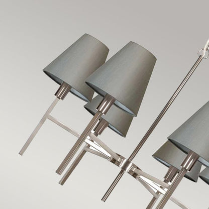Elstead Lighting Lucerne 6-Light Brushed Nickel Grey Modern Shade Chandelier