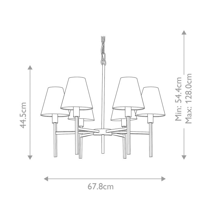Elstead Lighting Lucerne 6-Light Brushed Nickel Grey Modern Shade Chandelier