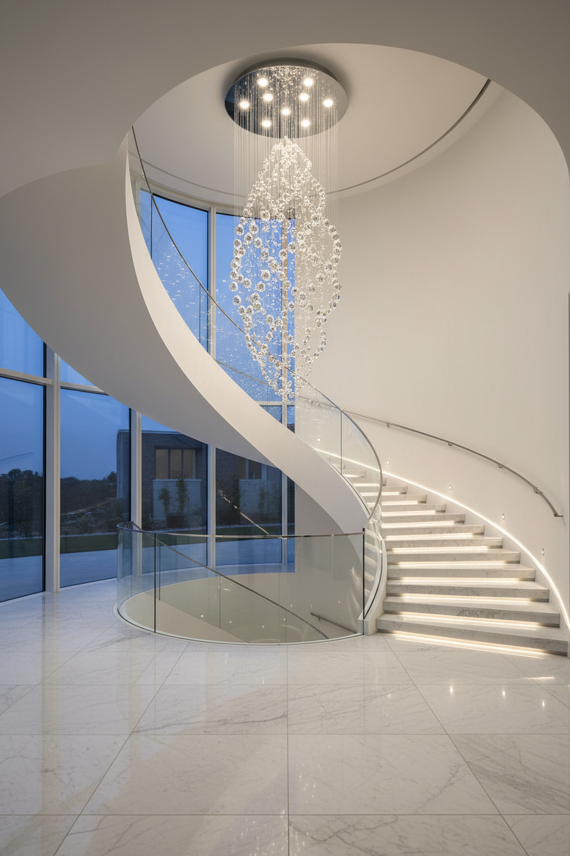 Madrid Chandelier – Spiral Staircase Flush
