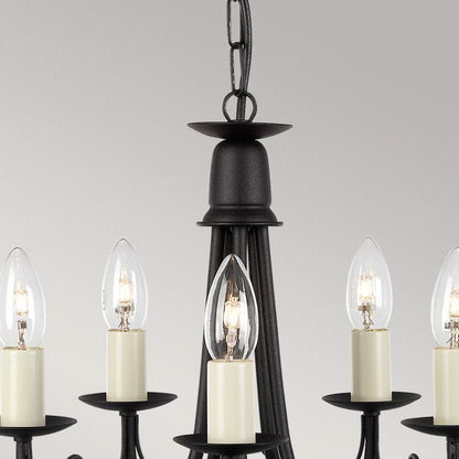 Elstead Lighting Minster 5-Light Black Candle Chandelier