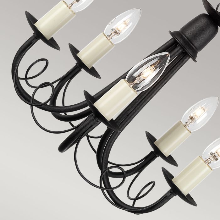 Elstead Lighting Minster 5-Light Black Candle Chandelier