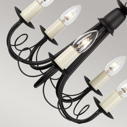 Elstead Lighting Minster 5-Light Black Candle Chandelier