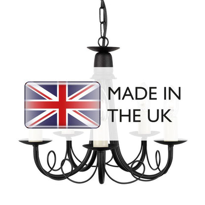 Elstead Lighting Minster 5-Light Black Candle Chandelier