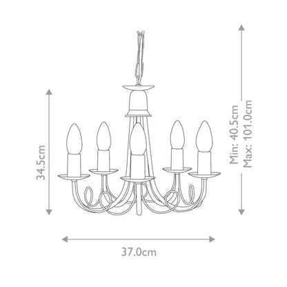 Elstead Lighting Minster 5-Light Black Candle Chandelier
