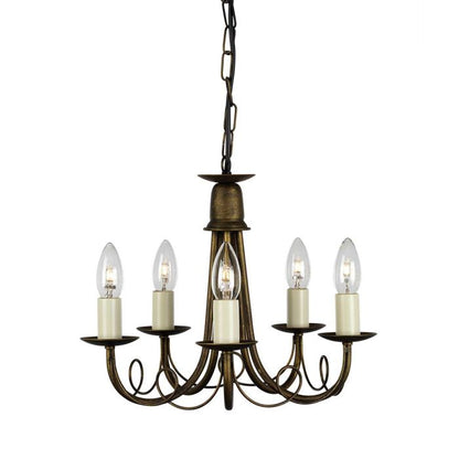 Elstead Lighting Minster 5-Light Black with Gold Patina Candle Chandelier