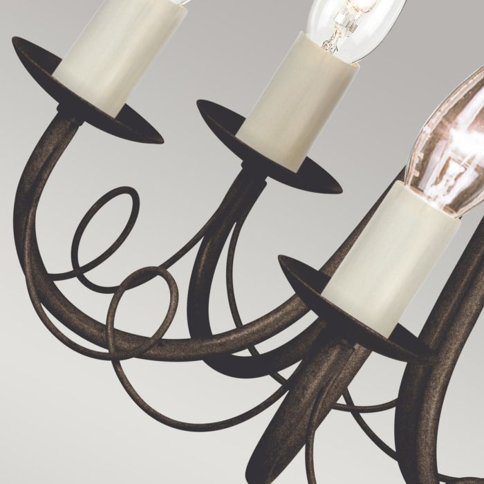 Elstead Lighting Minster 5-Light Black with Gold Patina Candle Chandelier