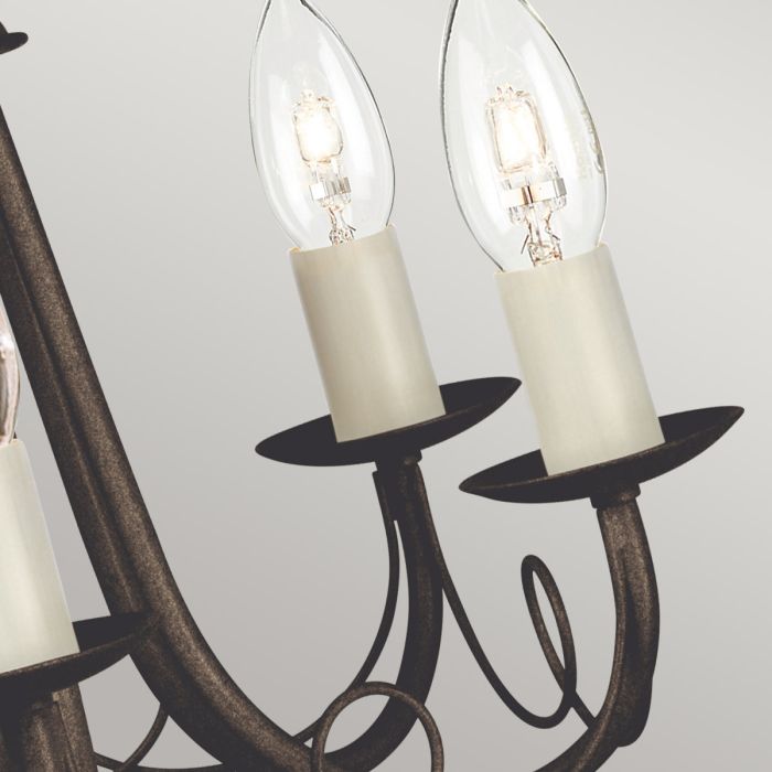 Elstead Lighting Minster 5-Light Black with Gold Patina Candle Chandelier