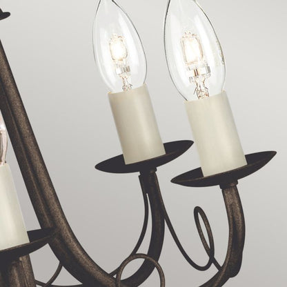 Elstead Lighting Minster 5-Light Black with Gold Patina Candle Chandelier