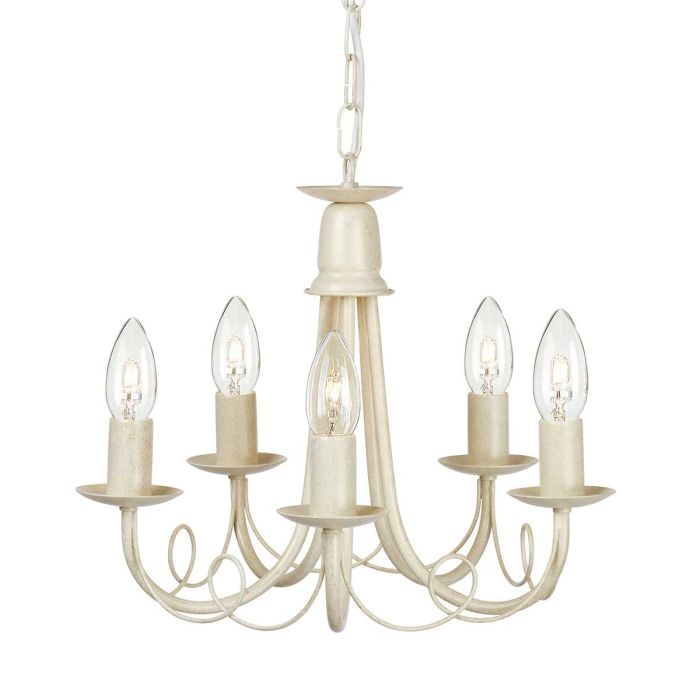 Elstead Lighting Minster 5-Light Ivory with Gold Patina Candle Chandelier