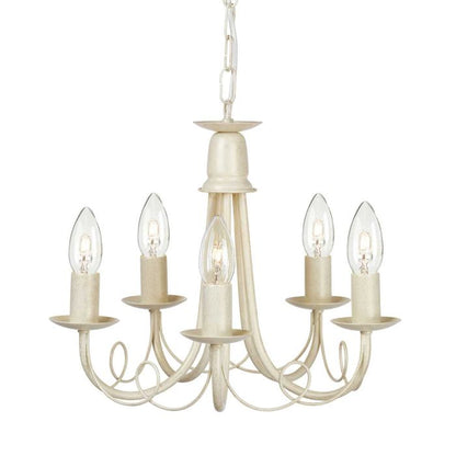 Elstead Lighting Minster 5-Light Ivory with Gold Patina Candle Chandelier