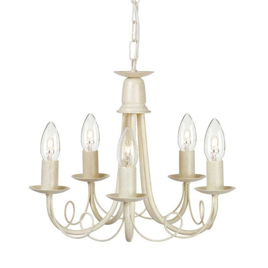 Elstead Lighting Minster 5-Light Ivory with Gold Patina Candle Chandelier