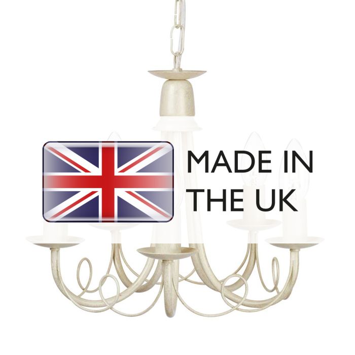 Elstead Lighting Minster 5-Light Ivory with Gold Patina Candle Chandelier