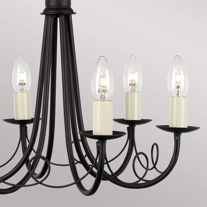 Elstead Lighting Minster 6-Light Black Candle Chandelier