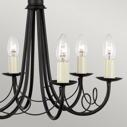 Elstead Lighting Minster 6-Light Black Candle Chandelier