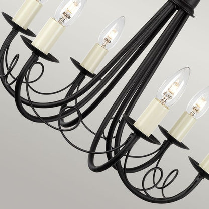 Elstead Lighting Minster 6-Light Black Candle Chandelier