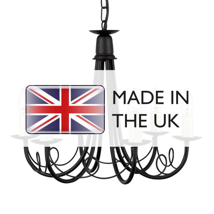 Elstead Lighting Minster 6-Light Black Candle Chandelier