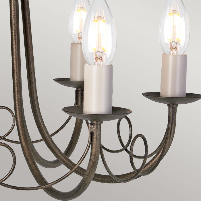 Elstead Lighting Minster 6-Light Black with Gold Patina Candle Chandelier