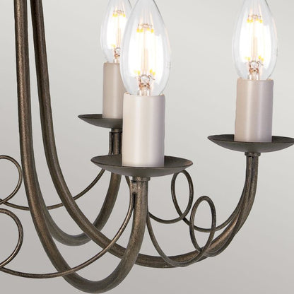 Elstead Lighting Minster 6-Light Black with Gold Patina Candle Chandelier