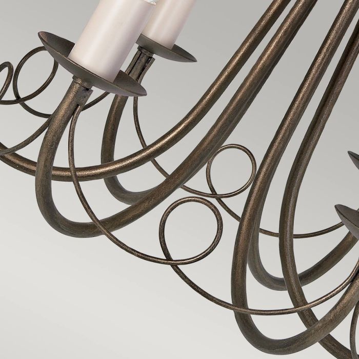 Elstead Lighting Minster 6-Light Black with Gold Patina Candle Chandelier