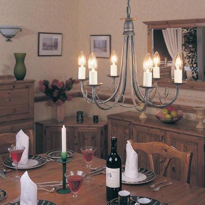 Elstead Lighting Minster 6-Light Black with Gold Patina Candle Chandelier