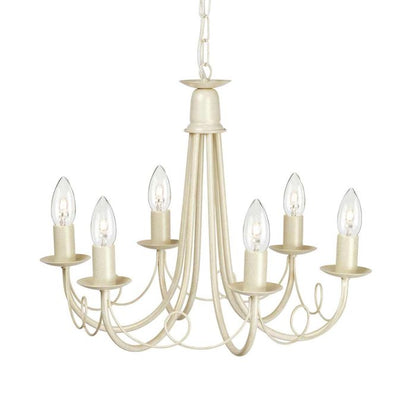 Elstead Lighting Minster 6-Light Ivory with Gold Patina Candle Chandelier
