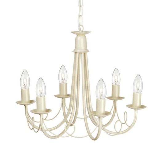 Elstead Lighting Minster 6-Light Ivory with Gold Patina Candle Chandelier
