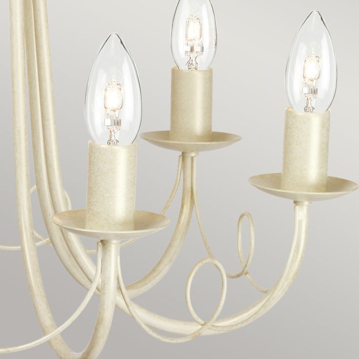Elstead Lighting Minster 6-Light Ivory with Gold Patina Candle Chandelier