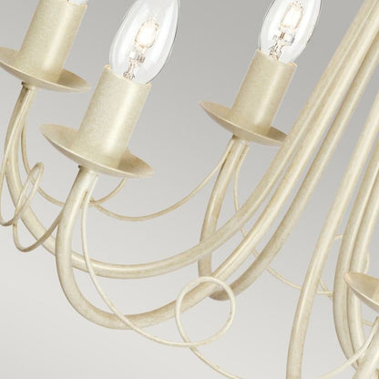 Elstead Lighting Minster 6-Light Ivory with Gold Patina Candle Chandelier