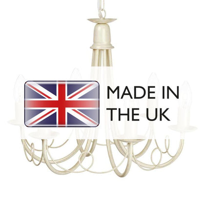 Elstead Lighting Minster 6-Light Ivory with Gold Patina Candle Chandelier