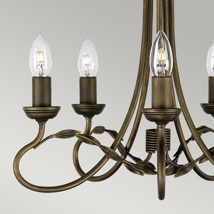 Elstead Lighting Olivia 5-Light Black with Gold Patina Candle Chandelier