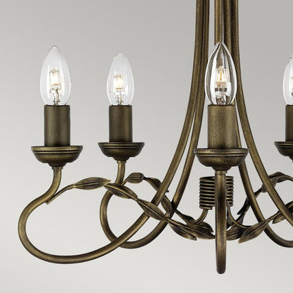 Elstead Lighting Olivia 5-Light Black with Gold Patina Candle Chandelier