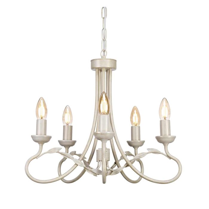 Elstead Lighting Olivia 5-Light Ivory with Gold Patina Candle Chandelier