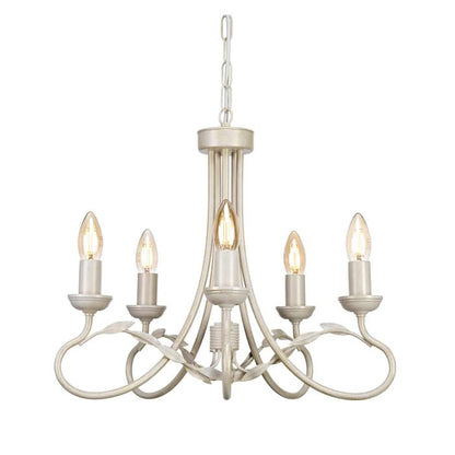 Elstead Lighting Olivia 5-Light Ivory with Gold Patina Candle Chandelier