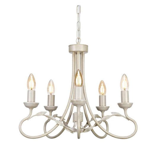 Elstead Lighting Olivia 5-Light Ivory with Gold Patina Candle Chandelier