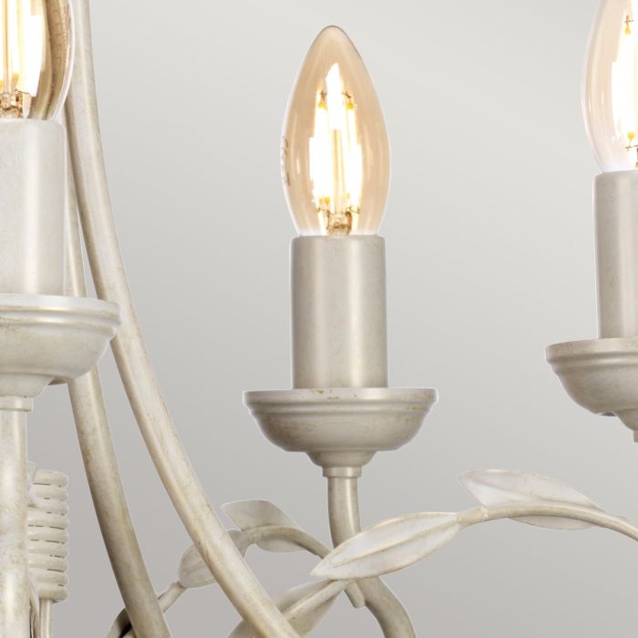 Elstead Lighting Olivia 5-Light Ivory with Gold Patina Candle Chandelier