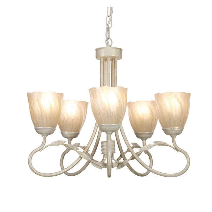 Elstead Lighting Olivia 5-Light Ivory with Gold Patina Candle Chandelier
