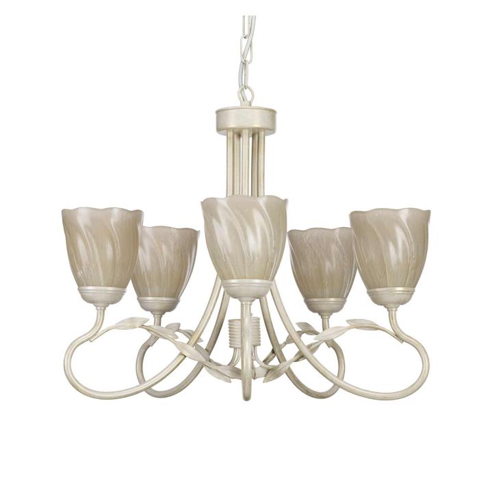 Elstead Lighting Olivia 5-Light Ivory with Gold Patina Candle Chandelier