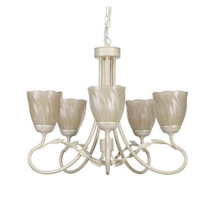 Elstead Lighting Olivia 5-Light Ivory with Gold Patina Candle Chandelier