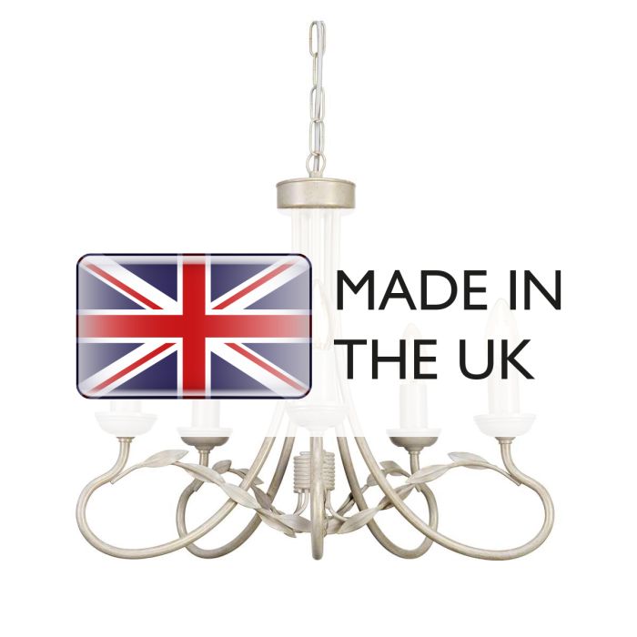 Elstead Lighting Olivia 5-Light Ivory with Gold Patina Candle Chandelier