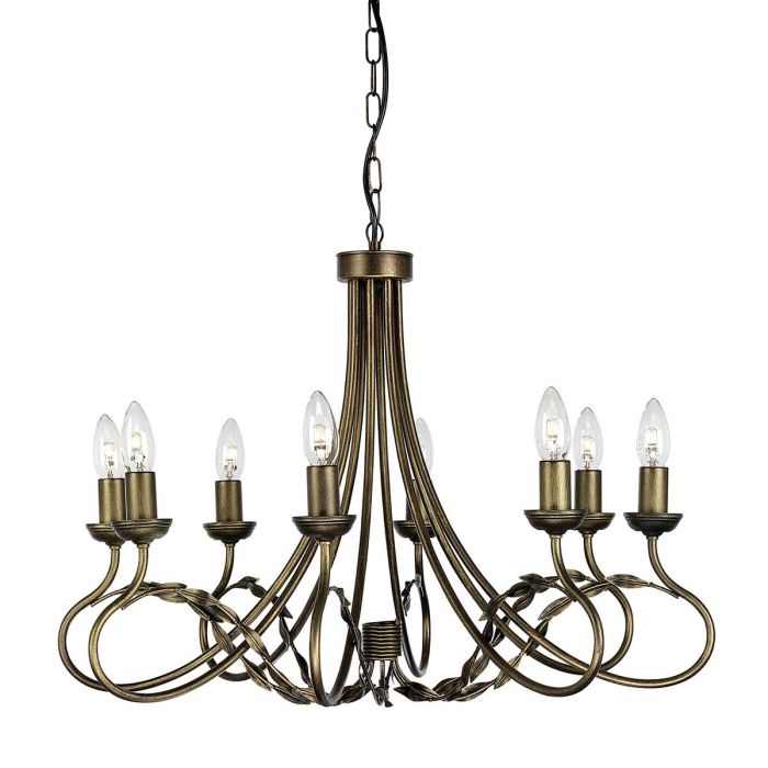 Elstead Lighting Olivia 8-Light Black with Gold Patina Candle Chandelier